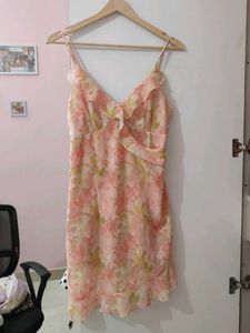 Floral Print Ruffle Strap Dress