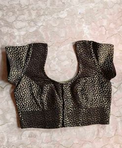 Elegant Black &amp; Gold Brocade Blouse