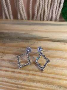 Rhinestone Diamond Shape Drop Earrings