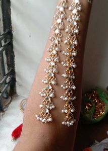 Elegant Pearl &amp; Kundan Drop Earrings