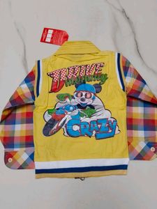 Kids Yellow Racing Champion Jacket &amp; Jeans Set