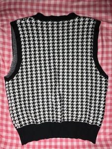 Houndstooth Sweater Vest - Chic &amp; Stylish