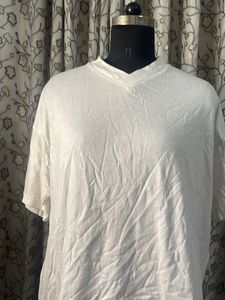 Avon Basic White V-Neck T-Shirt
