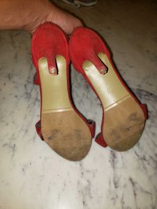 KUNST Red Tasseled Heels