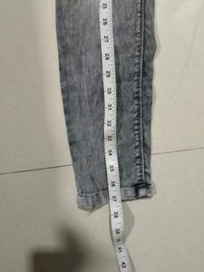 High-Waisted Acid Wash Skinny Jeans