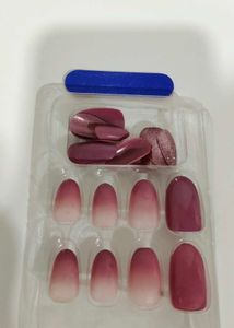 Ombre Press-On Nails with File