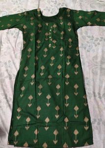 New Green Kurti with Gold Print