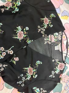 H&amp;M Long Dress Slit Detail Floral