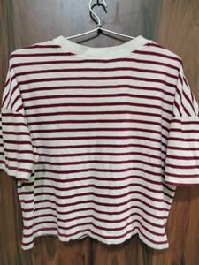 Striped A-Logo Casual Top