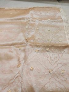 Elegant Peach Organza Dupatta