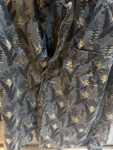 Men's Tropical Print Button-Up Shirt