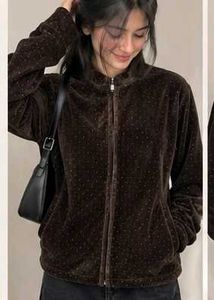 Velvet Zip-Up Jacket