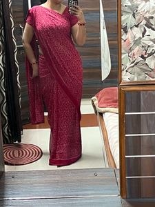 Elegant Red Floral Saree