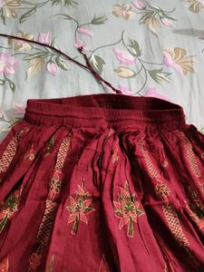 Maroon Ethnic Skirt