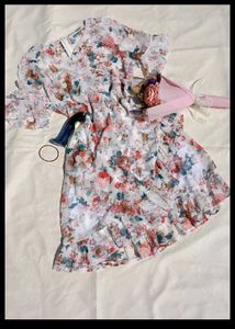 Floral Print V-Neck Dress