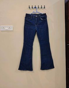 Women's Dark Blue Flared Bell-Bottom Jeans