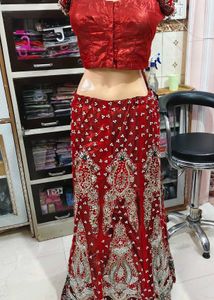 Stunning Red Embroidered Lehenga Choli