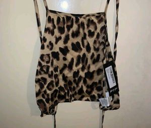 Backless Cris Cross Leopard 🐆 Print Yk2 Crop Top