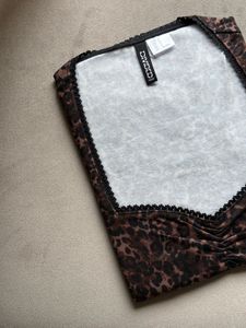 H&amp;M Leopard Print Square Neck Top