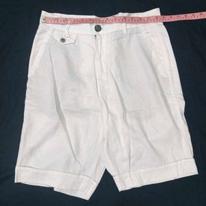 Classic White Lyocell Shorts