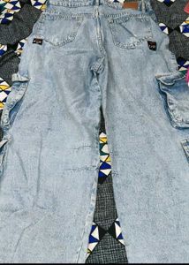 Light Wash Cargo Jeans