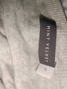 Light Grey Sweater with Embellished Sleeves