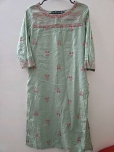 Elegant Mint Green Embroidered Kurta