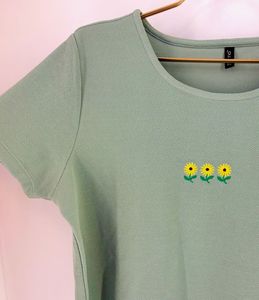 Cute Embroidered Sunflower T-Shirt
