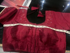 Not Used Elegant Maroon Embroidered Blouse