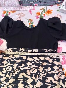 Stylish Black &amp; Patterned Dress