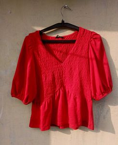 Red Casual Top 💋🛍️