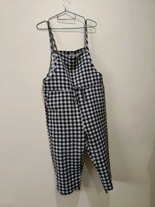 Black &amp; White Gingham Jumpsuit with pockets