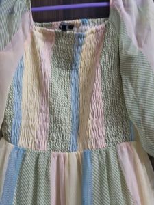 Pastel Striped Midi Dress