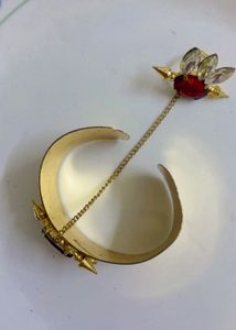 Unique Red &amp; Crystal Hand Harness Ring
