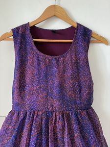 Stylish Purple &amp; Pink Print Dress
