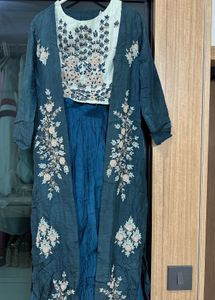 Embroidered Kurta Set with Jacket