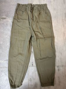 Olive Green Paperbag Waist Pants