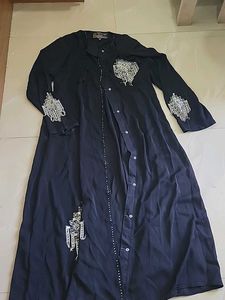 Elegant Black Embellished Abaya Style Gown