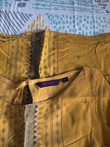 Yellow printed Kurta