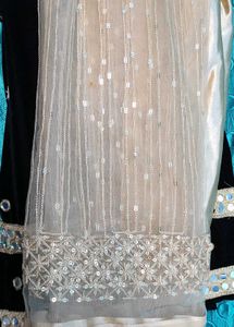 Elegant Black Velvet Kurta with Mirror Work stitch