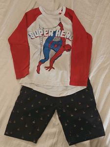 Spiderman Super Hero Long Sleeve Top & Shorts Set