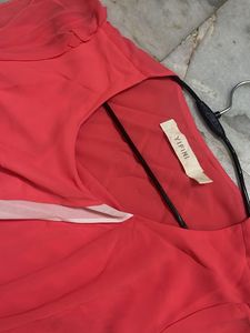 Stylish Coral Asymmetrical Top