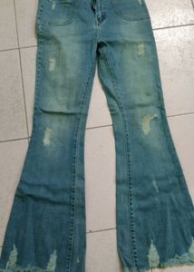 Women's Flared Ripped Jeans