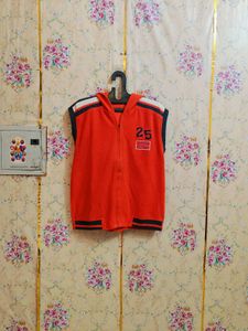 🇳🇿💫🎀Men's orange Sleeveless Hooded Jacket