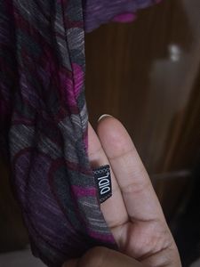 Stylish Purple &amp; Pink Abstract Print Tunic Top