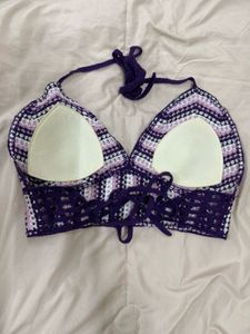 Crochet Halter Bikini Top