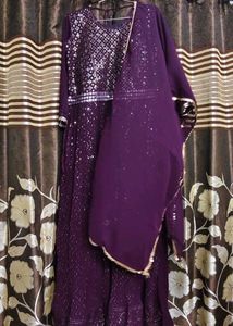 Elegant Purple ethnic gown