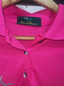 Vibrant Pink Long Sleeve Collared Shirt