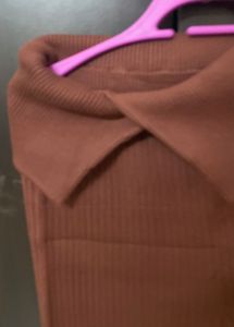 very thick woolen Collar Flare Pants