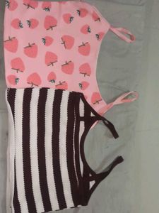 Cute Strawberry &amp; Striped Tank Tops